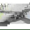 Mexen Silo baignoire autoportante d'angle gauche rainurée 170 x 80 cm, blanche, trop-plein brossé gris canon - 52891708000L-66