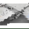Baignoire d'angle indépendante Mexen Silo gauche côtelée 170 x 80 cm, blanche, trop-plein noir - 52891708000L-70