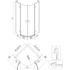 Cabine de douche semi-circulaire pivotante Mexen Mist L 100 x 100 cm, transparent, chrome - 8A33L-100-100-01-00