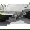 Mexen Silo baignoire autoportante d'angle gauche cannelée 170 x 80 cm, blanc/noir, trop-plein doré brossé - 52891708075L-55