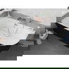 Mexen Silo baignoire îlot d'angle gauche rainurée 170 x 80 cm, blanc/noir, trop-plein cuivre brossé - 52891708075L-65