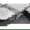Mexen Silo baignoire autoportante d'angle gauche rainurée 170 x 80 cm, blanc/noir, trop-plein gun gray brossé - 52891708075L-66