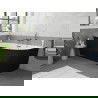 Mexen Silo baignoire autoportante d'angle gauche rainurée 170 x 80 cm, blanc/noir, trop-plein gun gray brossé - 52891708075L-66