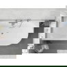 Mexen Silo baignoire autoportante d'angle gauche rainurée 170 x 80 cm, blanc/noir, trop-plein gun gray brossé - 52891708075L-66