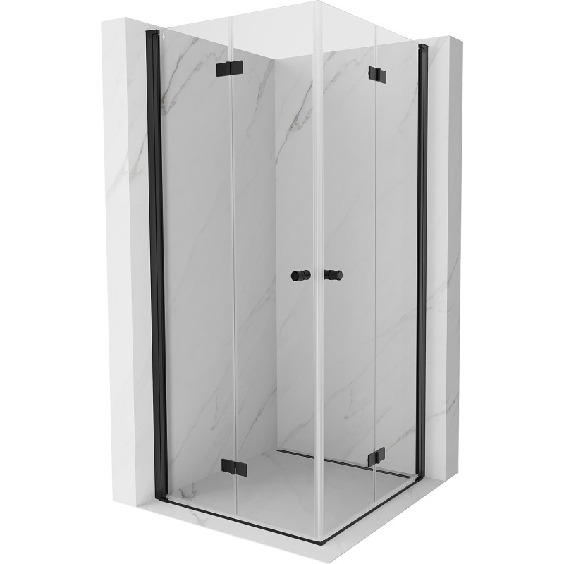 Mexen Mist-F Duo cabine de douche pliante 100 x 100 cm, transparent, noir - 8A6-100L-100P-70-00