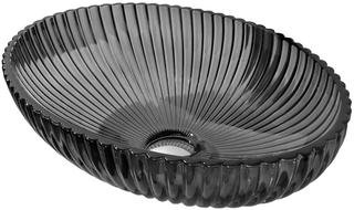 Mexen Zira lavabo en verre sur plan 53 x 35 cm, noir - 24175370