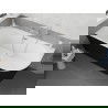 Mexen Silo baignoire autoportante d'angle gauche rainurée 170 x 80 cm, blanc/noir, trop-plein nickel brossé - 52891708075L-97