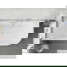 Mexen Silo baignoire autoportante d'angle gauche rainurée 170 x 80 cm, blanc/noir, trop-plein nickel brossé - 52891708075L-97