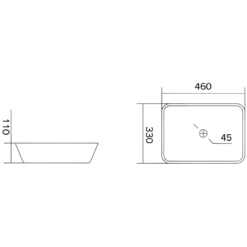 Mexen Tiva lavabo en verre à poser 46 x 33 cm, noir - 24184670
