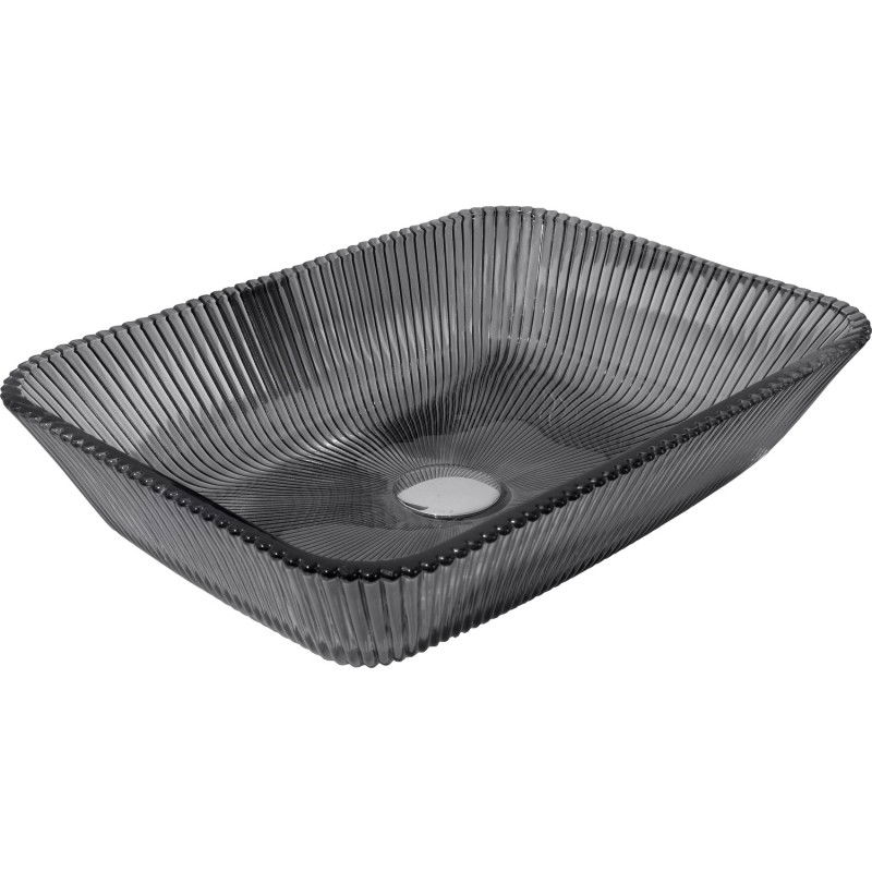 Vasque à poser en verre Mexen Tiva 46 x 33 cm, noire - 24184670