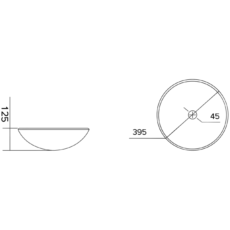 Mexen Zuri lavabo en verre posé sur le comptoir 39 x 39 cm, transparent - 24193900