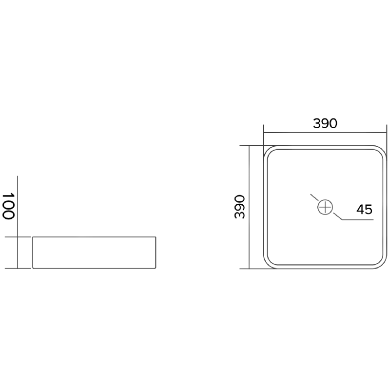 Mexen Nira lavabo en verre à poser 39 x 39 cm, transparent - 24203900