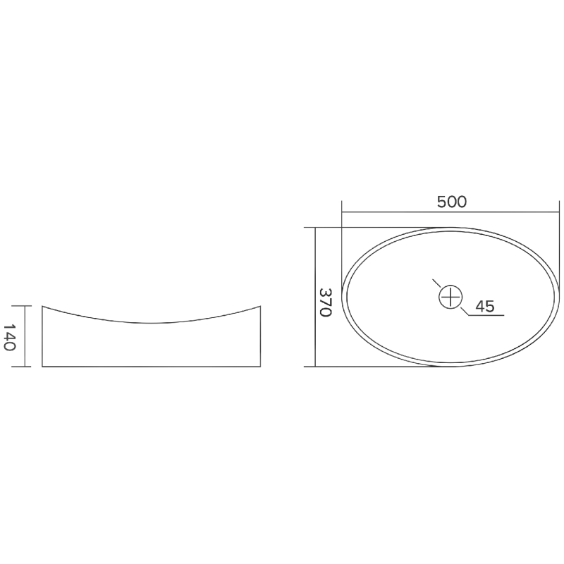 Mexen Kivo lavabo en verre à poser 50 x 37 cm, gris - 24215066