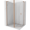 Mexen Mist L cabine de douche asymétrique à pentagone pivotante 100x80 cm, transparent, cuivre brossé - 8A8L-100-080-65-00