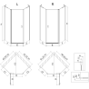 Mexen Mist L cabine de douche pentagonale asymétrique pivotante 90x100 cm, transparent, cuivre brossé - 8A8L-090-100-65-00