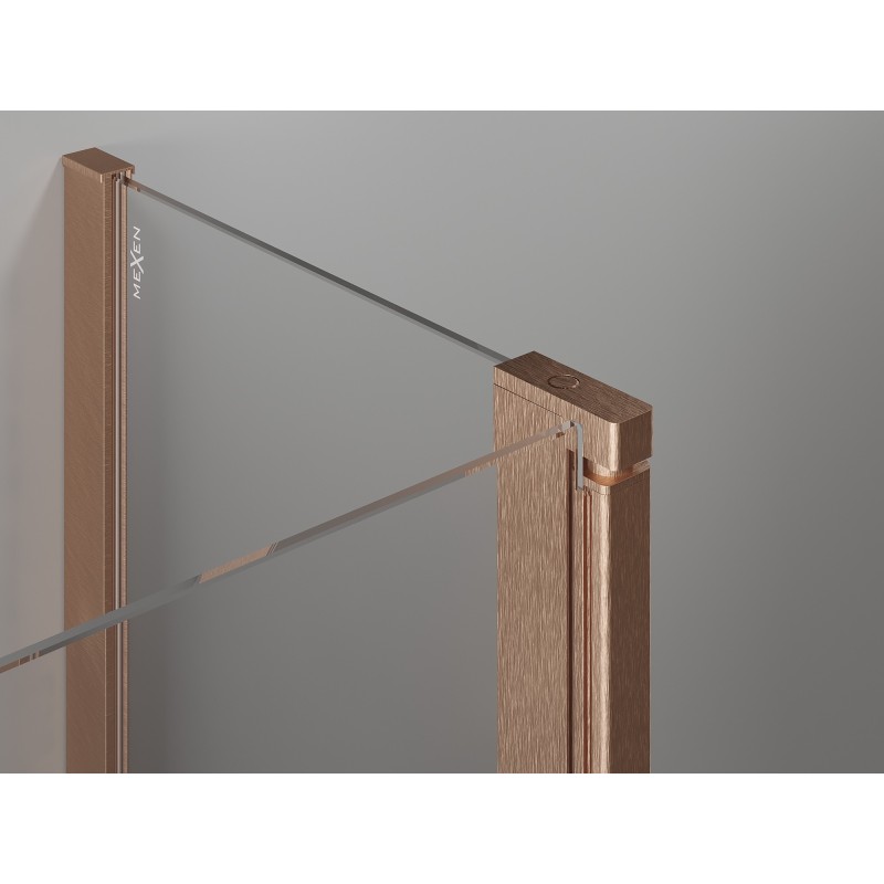 Mexen Mist L cabine de douche pentagonale pivotante 100 x 100 cm, transparent, cuivre brossé - 8A8L-100-100-65-00