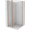 Mexen Mist L cabine de douche pentagonale pivotante 100 x 100 cm, transparent, cuivre brossé - 8A8L-100-100-65-00