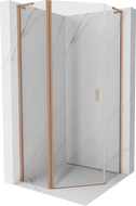 Mexen Mist L cabine de douche pentagonale pivotante 100 x 100 cm, transparent, cuivre brossé - 8A8L-100-100-65-00