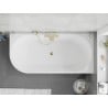 Mexen Silo baignoire autoportante d'angle droite nervurée 150 x 75 cm, blanche, trop-plein doré - 52891507500P-50