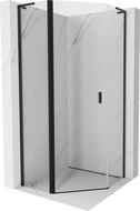 Mexen Mist L cabine de douche pentagonale pivotante 80 x 80 cm, transparent, noir - 8A8L-080-080-70-00