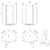 Mexen Mist L cabine de douche pentagonale asymétrique avec porte 90 x 80 cm, transparent, noir - 8A8L-090-080-70-00