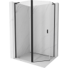 Mexen Mist L cabine de douche pentagonale asymétrique avec porte 90 x 80 cm, transparent, noir - 8A8L-090-080-70-00