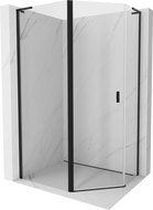 Mexen Mist L cabine de douche pentagonale asymétrique avec porte 90 x 80 cm, transparent, noir - 8A8L-090-080-70-00