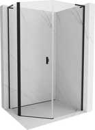 Mexen Mist L cabine de douche pentagonale asymétrique battante 80 x 90 cm, transparent, noir - 8A8L-080-090-70-00