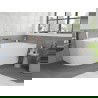 Baignoire d'angle Mexen Silo autonome droite cannelée 150 x 75 cm, blanche, trop-plein cuivre brossé - 52891507500P-65