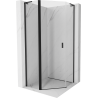 Mexen Mist L cabine de douche pentagonale pivotante 100 x 100 cm, transparent, noir - 8A8L-100-100-70-00