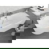Mexen Silo baignoire îlot d'angle droite rainurée 150 x 75 cm, blanche, trop-plein gun gray brossé - 52891507500P-66
