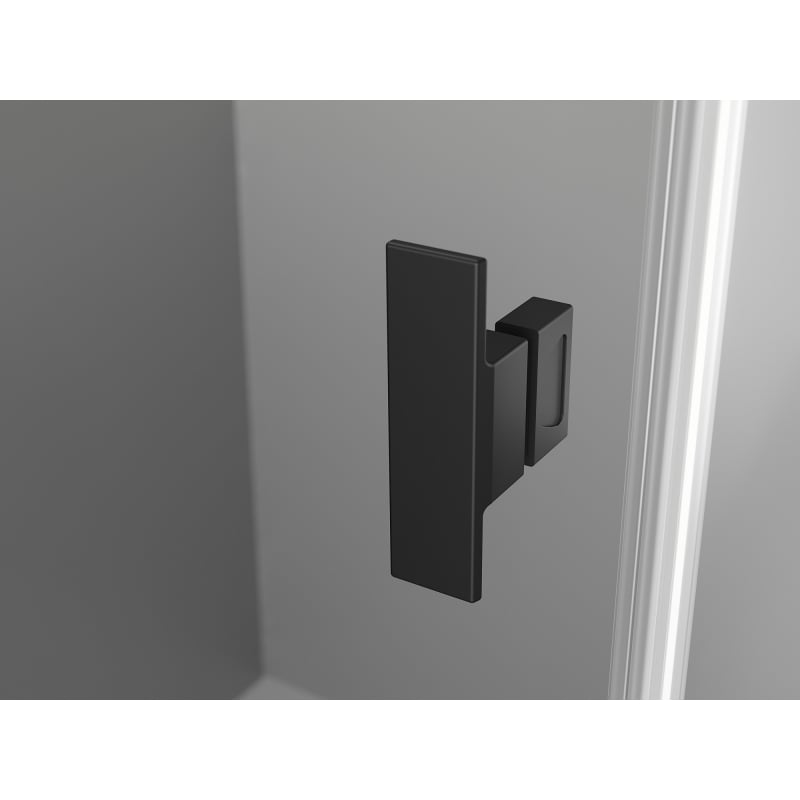 Mexen Mist L cabine de douche pentagonale pivotante gauche 80 x 80 cm, cadre noir, noir - 8A8L-080-080-70-70-L