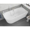 Mexen Silo baignoire autoportante d'angle droit rainurée 150 x 75 cm, blanche, trop-plein nickel brossé - 52891507500P-97
