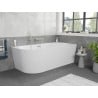 Mexen Silo baignoire autoportante d'angle droit rainurée 150 x 75 cm, blanche, trop-plein nickel brossé - 52891507500P-97