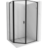 Mexen Mist L cabine de douche pentagonale asymétrique pivotante gauche 80 x 100 cm, cadre noir, noir - 8A8L-080-100-70-70-L