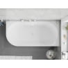 Mexen Silo baignoire autoportante d'angle droite rainurée 150 x 75 cm, blanc/noir, trop-plein blanc - 52891507575P-20