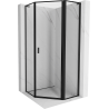 Mexen Mist L cabine de douche pentagonale pivotante droite 80 x 80 cm, cadre noir, noire - 8A8L-080-080-70-70-P