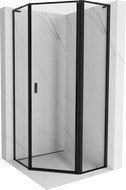 Mexen Mist L cabine de douche pentagonale pivotante droite 80 x 80 cm, cadre noir, noir - 8A8L-080-080-70-70-P