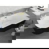 Mexen Silo baignoire îlot d'angle droite rainurée 150 x 75 cm, blanche/noire, trop-plein doré - 52891507575P-50