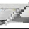 Mexen Silo baignoire îlot d'angle droite rainurée 150 x 75 cm, blanche/noire, trop-plein doré - 52891507575P-50