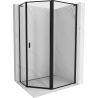 Mexen Mist L cabine de douche pentagonale asymétrique à charnière droite 100 x 90 cm, cadre noir, noir - 8A8L-100-090-70-70-P