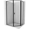 Mexen Mist L cabine de douche pentagonale asymétrique pivotante droite 80 x 100 cm, cadre noir, noir - 8A8L-080-100-70-70-P