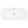Mexen Silo baignoire sur pied d'angle droite rainurée 150 x 75 cm, blanche/noire, trop-plein or rose - 52891507575P-60