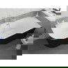 Mexen Silo baignoire îlot d'angle droite rainurée 150 x 75 cm, blanche/noire, trop-plein nickel brossé - 52891507575P-97