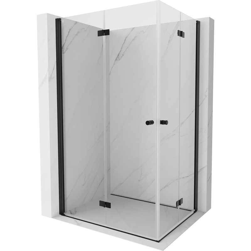 Mexen Mist-F Duo cabine de douche pliante gauche 120 x 115 cm, transparent, noir - 8A6-120L-115P-70-00