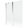 Paroi de baignoire pliable 2 volets Mexen Mist 140 x 150 cm, transparent, chrome - 8A9-140-011-01-00