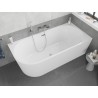 Mexen Silo baignoire autoportante d'angle droite cannelée 170 x 80 cm, blanche, trop-plein chromé - 52891708000P-01