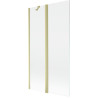 Paroi de douche Mexen Mist 2 volets 100 x 150 cm, transparent, or brossé - 8A9-100-011-55-00