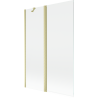Mexen Mist paravent de douche 2 ailes 120 x 150 cm, transparent, or brossé - 8A9-120-011-55-00