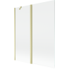 Mexen Mist paroi de douche 2 volets 140 x 150 cm, transparent, or brossé - 8A9-140-011-55-00